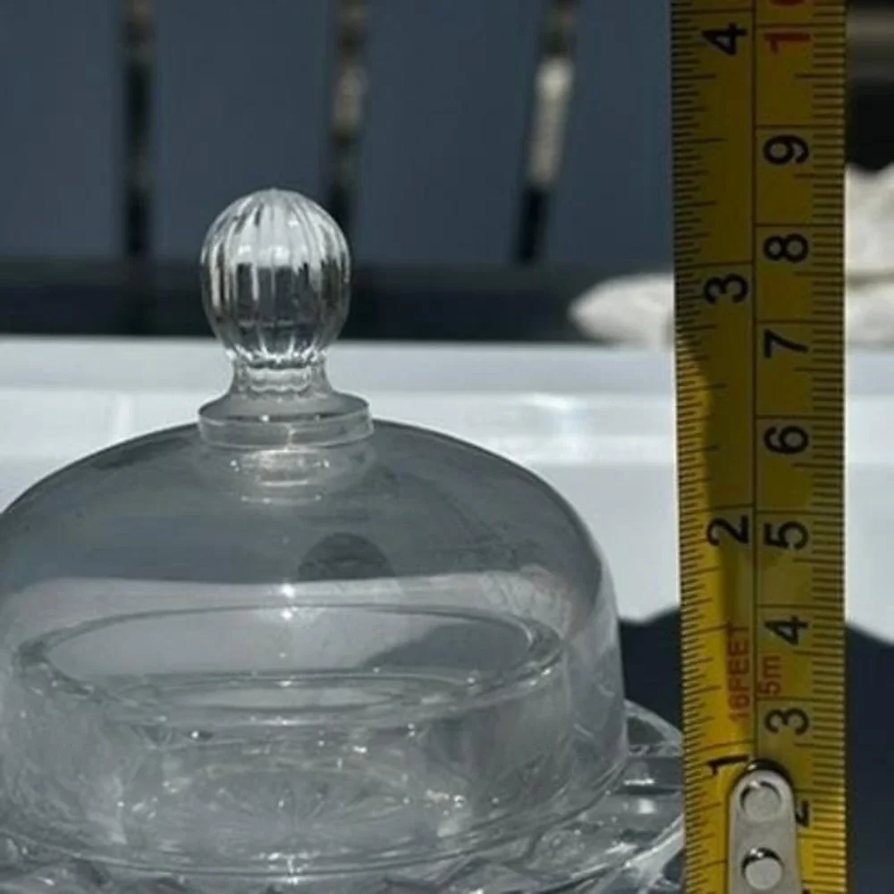 Vintage Mikasa Salina Clear Crystal Individual Butter Dish Set Of 2 With Lids